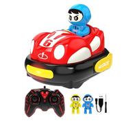 Remote Control Bumper Car, Cartoon Battle Vehicle, 2.4GHz Rechargeable Small Racer, 5.91x4.72x4.72 inches Indoor Game with Soft Bumper Ring, Playtime Toy for Kids, Boys, Girls, Ages 3 and Up