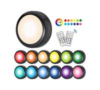 Remote Control Dimmable Timer Puck Light Cross Border Colourful Cabinet Lighting Festive Atmosphere Press Sign In Pat Light
