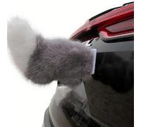 Remote Control Electric Car Tail, Cute Fuzzy Moving Tail for Auto Trunk Bumper, USB Rechargeable Electric Wiggle Car Decoration, Plush Wagging Tail for Car Exterior Aesthetic (B)