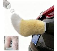 Remote Control Electric Car Tail,Cute Fuzzy Wagging Moving Tail Car Decoration,Rechargeable Auto Trunk Plush Animal Tails Ornament,Self Adhesive Removable Car Decor Accessories (Yellow)