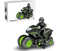 Remote Control Motorcycle, RC Motorcycle with LED Wheels, for Kids Ride on Toys Motorbike Battery Powered Off-Road Dirt Bikes w/Music/Headlights/Training Wheels, Gift for Boys & Girls (green)