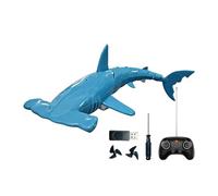 Remote Control Shark - 2.4ghz Rechargeable Waterproof Diving RC Toy | 1:18 Scale High Simulation Remote Control Diving Shark | With 2 Batteries For Bathtub Bathroom Swimming Pool Ages 6+ Boys Girls Ki