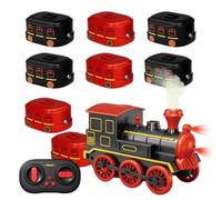 Remote Control Train Set - Electric Locomotive, Magnetic Carriages, Pretend | Electric Railway Engine - Wireless Vehicle for Imaginative Play | ABS Shell, Moving Wheels, Detachable Coaches