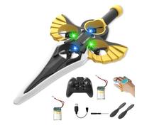Remote Flying Sword, Flying Sword Rc Glider, 3-Speed Control, Lightweight Easy To Fly Rc Glider, Gift for Adults Or Teens (Gold(Dual control),Battery*2)