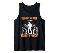 Remote Worker by Day Zombie by Night Divertente Halloween Creepy Canotta