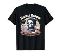 Remoto Reaper Divertente Lavoro Da Casa Umorismo Tristo Maglietta