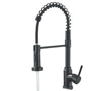 Removable Gourmet Kitchen Faucet 2 Modes Sprayer Rotatable Deck Mount Single Handle Cold Hot Water Mixer Kitchen Sink Crane(Matte black A)