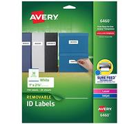 Removable inkjet/laser ID Labels, 1 x 2 - 5/8, White, 750/Pack, Total 5 PK, venduto come 1 scatola