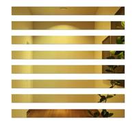 Removable Shatterproof Wall Mirror Stickers | Striped Adhesive Design | Removable Decor for Living Room, Door, Closet, Garage & Dorm | Apartment Home