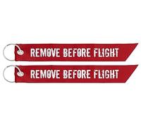 REMOVE BEFORE FLIGHT® Tirazip Portachiavi, 2 pezzi