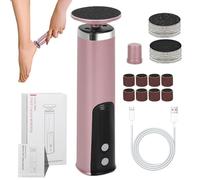 Remover del callo del piede elettrico, file di piede elettrico, 2 in 1 Pedicure Dead Skin Scrubber, Rimozione del callo della smerigliatrice elettrica con dischi di carta vetrata e teste di macinazion