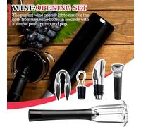 Remover in sughero a pompa ad aria, apribottiglie per pompa a pressione 'aria,Apriscaggio del vino a ad set con taglierina per lamina, versante aeratore, tappo a vuoto - bevitori efficienti