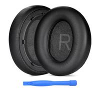 Cuscinetti Auricolari di Ricambio per Anker Soundcore Space Q45 Headphone Cuffie di MMOBIEL - Protein PU Cuscinetti - Padiglioni Cuffie - Nero