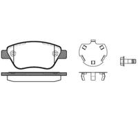 REMSA Kit pastiglie freni Anteriore con accessori 0858.30 Compatibilità con OPEL Corsa D Hatchback S07, FIAT 500 312 PANDA 169 Doblo Station Wagon 119, 223 Doblo Cargo 223 500 C 312