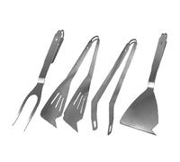 Remundi Set di 4 posate per barbecue, colore argento, taglia unica