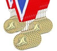 Remuuly 30 medaglie premio sfuse 5,1 cm trofeo d'oro vincitore del premio in metallo primo posto con nastri per il collo, regalo per tornei, partite, competizioni sportive, squadre adulti (pattinaggio