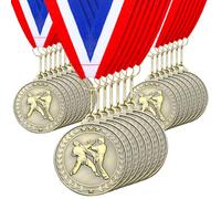 Remuuly 30 medaglie premio sfuse 5,1 cm trofeo d'oro vincitore del premio in metallo primo posto con nastri per il collo, premio regalo per tornei, partite sportive, squadre per adulti (arti marziali)
