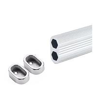 REMYS Aluminum Alloy wardrobe tube with end supports,Thickened Closet Rod, for Bathroom Window Home, Non-Slip Clothing Garment Rail(110cm/43.3in)