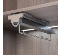 REMYS Aluminum Pull Out Track Wardrobe Rod for Laundry Room,Grey Closet Rod Extender Hanging, Hallway Entrance, Cabinet and Hotel, Load 50KG(34cm/13.4 inch)