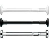 REMYS Closet Rod Wall Mounted Hanging Rod for Closet,Adjustable Closet Rod, Premium Stainless Steel Closet Pole Closet Bar with Socket Set(White,0.7~1.2m/27.56~47.24in)