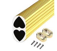 REMYS Heavy Duty Wardrobe Pole for Laundry Room/Cabinet/Loft With Socket Set,20 30 40 50 60 Inch Closet Hanging Rod Aluminum, 3mm Thick Valet Rod Hotel Home Office(Gold,105cm/41.3 in)