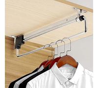 REMYS Laundry Cupboard Cabinet Clothes Rail Hanger Pole for Hanging Clothes Scarf Pants Jeans Dress Shirts Suit,Telescoping Pull Out Closet Rod for Custom Closet Wardrobe(35 cm/13.8 inch)