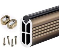 REMYS Metal 2.6mm Thick Wardrobe Rail Tube with Anti-slip Silence Strip & Flange Set,Heavy Duty Closet Rods for Hanging Clothes(Champagne Color,125cm/49.2in)