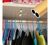 REMYS Removable Wardrobe Pole with Socket Set,Gold Closet Hanging Rods for Clothing/Hanger, Laundry Kitchen Cabinet Wall Bar, Long 60 50 40 30 20 10 Inch(115cm/45.2 in)