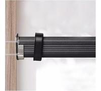 REMYS Wall Mounted Clothes Drying Rack Wardrobe Bar with Anti-slip Silence Strip,Bedroom Closet Rod for Hanging Clothes, for Balcony/Dormitory/Laundry Room(Black,Closet Width 140cm(55.1in))