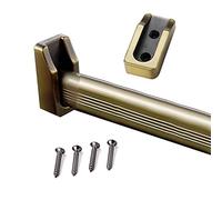 REMYS Wardrobe Rail Tube Closet Organizer System Kit,Closet Pole for Hanging Clothes Aluminum Oval, Wall Mount Garment Hanger, Indoor Outdoor(Champagne Color,23in/58cm)
