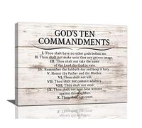 remzoke Decorazione da parete con 10 comandamenti, stampa su tela con scritture cristiane e versi della Bibbia, opera d'arte moderna, decorazione per la casa, soggiorno, camera da letto, bagno, 40,6 x