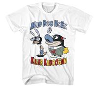 Ren And Stimpy - Mad Dog Hoek - American Classici - Bianco Adulto Manica Corta