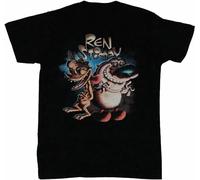 Ren & And Stimpy Mens T-Shirt - Nicktoons Stars Darkened Madness Image T-Shirt Black M