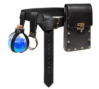 Ren Faire Accessori per costume medievale marsupio portamonete gonna escursioni set festival Halloween casual marsupio marsupio, 3-nero, Standard, Set di costumi rinascimentali