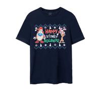 Ren & Stimpy Blu Happy Stinky Holidays T-shirt a maniche corte Uomini