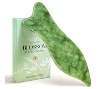 Rena Chris Gua Sha - Acupressione e GuaSha Viso, Pietra di Giada Gua Sha Viso, Scolpire la Mascella e Ridurre le Borse, Regalo per la Cura Della Pelle con Manuale d'uso(Verde)