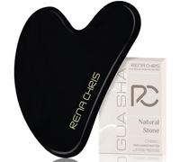 Rena Chris Gua Sha, strumento per il viso, in pietra di giada naturale, bastoncini per massaggio manuale per scolpire e ridurre il gonfiore, strumento per massaggio gua sha, strumento per la cura
