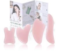 Rena Chris Guasha, strumento per massaggi Gua Sha, 4 pezzi, strumento per il viso Guasha, per trattamenti termali e agopuntura, per trattamenti per punti trigger point, strumento per raschiare Gua Sha