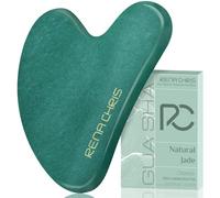 Rena Chris Jade Gua Sha, Gua Sha di Giada Naturale al 100% per la Terapia di Agopuntura SPA Trattamento dei Punti Trigger, Massaggiatore Facciale, Adatto per la Cura Della Pelle di Donne e Uomini