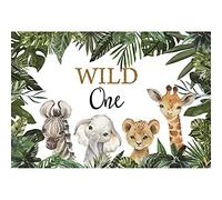 Renaiss 1.5x1.2m Animali della giungla Wild One Fotografia Sfondo Animali da safari Sfondo verde Baby Shower Primo compleanno Decorazioni per feste Torta Tavolo Banner Vinile Photo Studio Puntelli