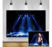 Renaiss 1.5x1m Palcoscenico Spotlight Sfondo di fotografia Concerto Vivere Musica Spettacolo Sfondo Luce blu Tema Festa Decorazioni Superstar Bambini Adulti Ritratto Studio Puntelli
