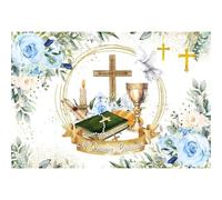 Renaiss 1.8x1.2m La mia prima comunione sfondo Dio benedice battesimo fotografia sfondo neonato ragazza ragazzo battesimo decorazioni festa Banner vinile foto puntelli