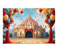 Renaiss 1.8x1.2m Sfondo del circo di Carnevale Big Top Tenda Fotografia Bambini Festa di compleanno Dessert Tabella Decor Carnevale Banner Vinile Foto Studio Puntelli