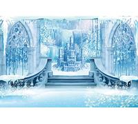 Renaiss 2.2x1.5m Ghiaccio e neve Castello Backdrop Inverno ghiaccio mondo delle meraviglie Vinile Fotografia sfondo Baby Shower Compleanno Party Decor Bambini Adulti Ritratto Foto Props
