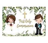 Renaiss 2.2x1.5m Prima Comunione Battesimo Sfondo per la Fotografia Dio benedica Battesimo Sfondo per bambino o ragazza Baby Shower Banner Decorazioni per feste Sfondo fotografico per neonato