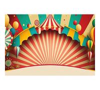 Renaiss 2.2x1.5m Sfondo fotografico del circo Sfondo a tema carnevale Festa di compleanno a tema Circo Torta Decorazione da tavolo per bambini Ritratto di ripresa Foto Studio Puntelli Vinile