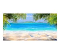 Renaiss 2.5x1.2m Hawaii Ocean Sandy Beach Sfondo Tropicale Mare Palme Natura Fotografia Sfondo Vacanze Estive Luna di Miele Kid Photo Booth Shoot Studio Puntelli
