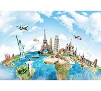 Renaiss 2.5x1.8m Famoso in tutto il mondo Landmark Sfondo Globo Viaggi Fotografia Sfondo Terra Mappa Continente Scenario Sfondo Bambino Adulto Ritratto Shooting Wallpaper Studio Puntelli