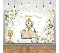 Renaiss 2.5x1.8m La mia prima comunione sfondo fiori pace colomba Dio benedica fotografia sfondo ragazzo ragazza battesimo decorazioni festa torta tavolo banner vinile foto oggetti di scena