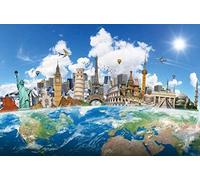 Renaiss 2.7x1.8m Sfondo di viaggio del globo in tutto il mondo Fotografia di sfondo Sfondo di viaggio in tutto il mondo Ritratto Shooting Newlywed Luna di miele Puntelli da studio